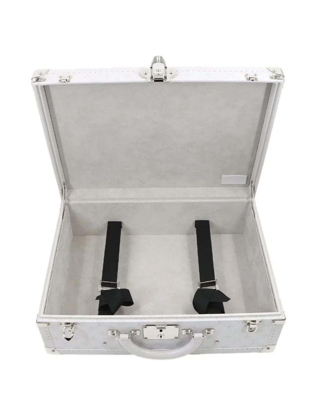 Louis Vuitton Taigarama Bisten 50 Trunk Case Bag White Silver